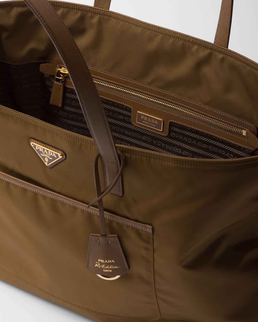 Prada Re-Edition 1978 Large Re-Nylon and Saffiano Leather Tote Bag - Image 3